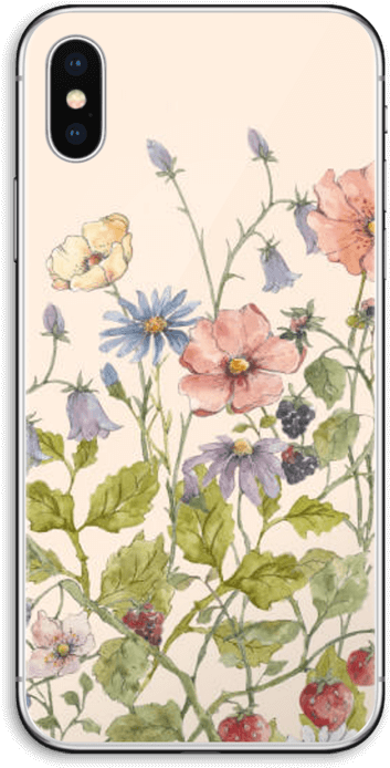 Spring Flowers Skin Iphone X - Birds Art (395x800), Png Download