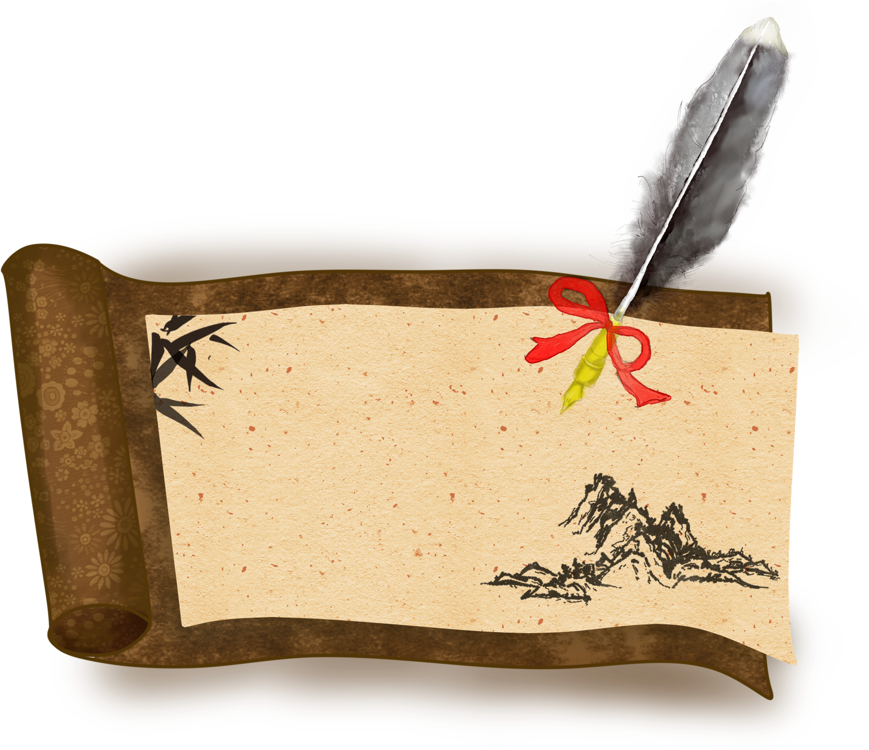 Feather Pen Stationery Reel Png And Psd - Calligraphy (2000x2000), Png Download