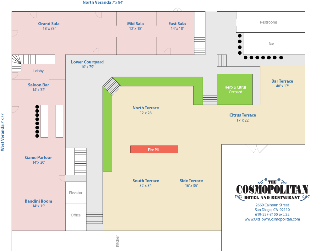 Cosmo Floor Plan Clean - Cosmopolitan Hotel San Diego Room Layout (987x799), Png Download