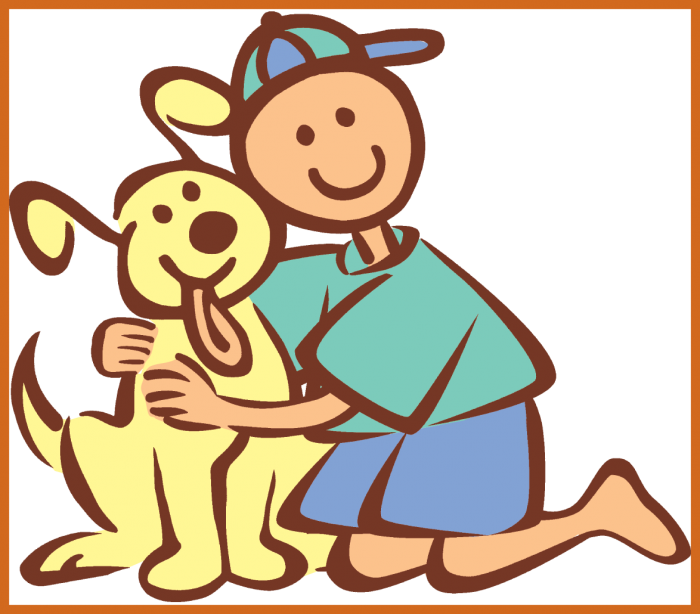 Boy And Dog Png - Boy And Dog Clip Art (700x614), Png Download