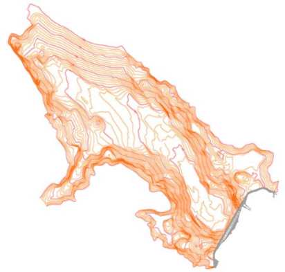 Reservoir Map For The Gravity Buttress Dam - Sketch (850x398), Png Download