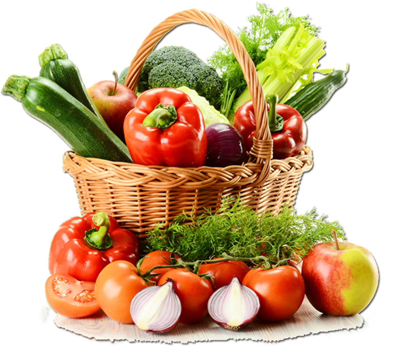Clipart Freeuse Library Juice Organic Food All Kinds - Vegetables In Basket Images Hd (1501x1501), Png Download