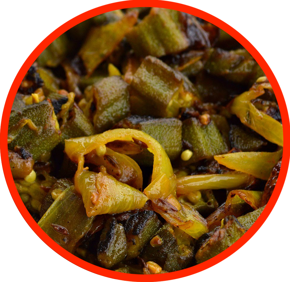 Okra-masala - Okra Punjabi (967x940), Png Download
