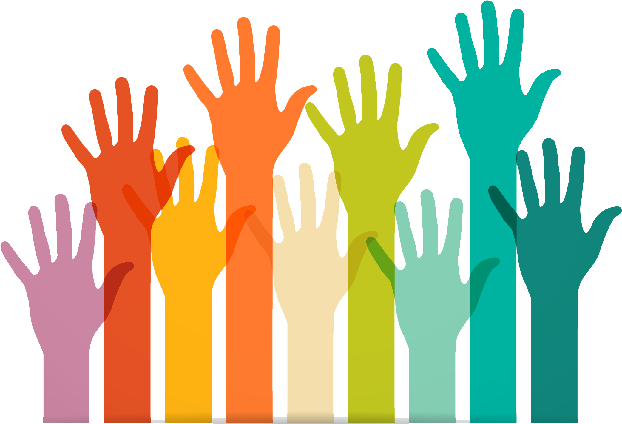 Customer Centric - Hands Raised Transparent Background (2283x2268), Png Download