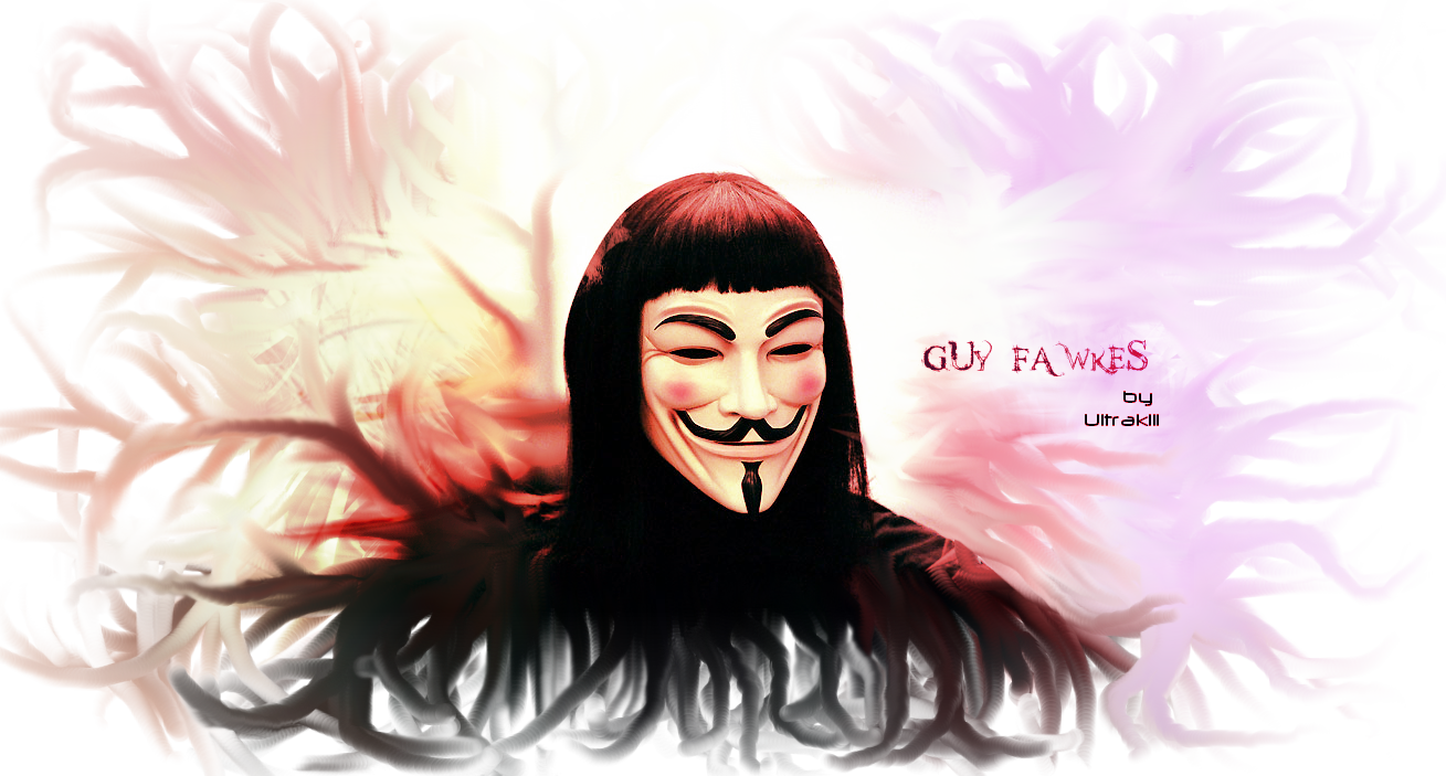 [art] Guy Fawkes Banner - V For Vendetta (1309x703), Png Download