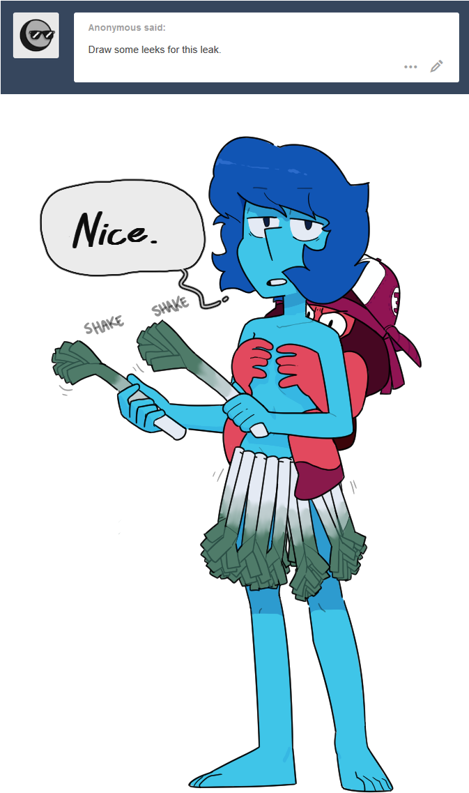 Anonymous Said Draw Some Leeks For This Leak Ice Shake - Steven Universe Lapis Memes (672x1172), Png Download