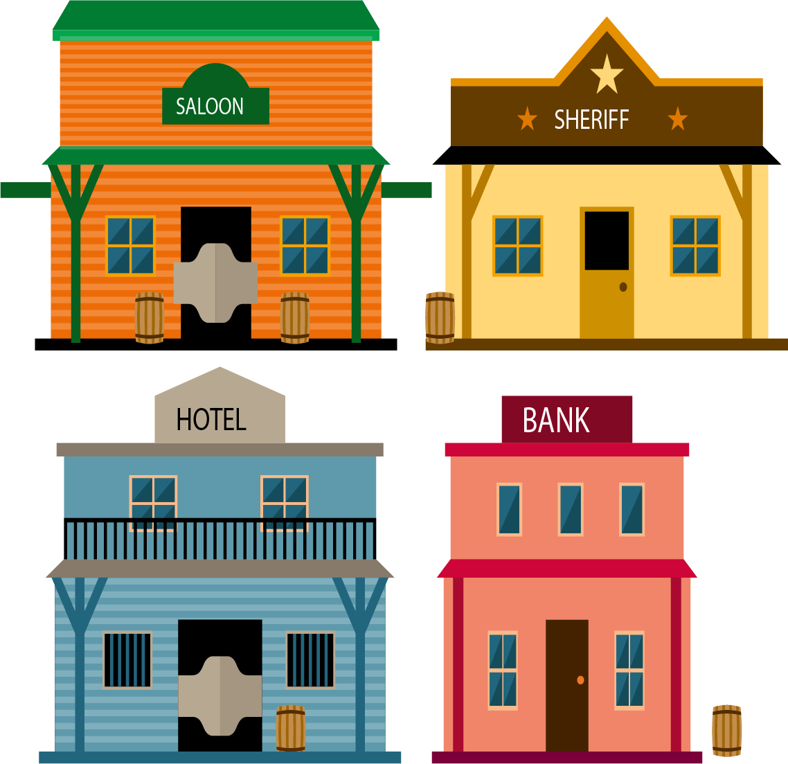 Clip Art Town Buildings Transprent Png Free - Buildings Cute House Clipart Png (1138x1103), Png Download