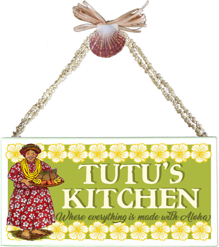Tutu's Kitchen Varnished Canvas Sign - Girl (812x882), Png Download