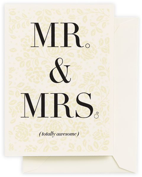 Mr & Mrs Greeting Card - Calligraphy (600x777), Png Download