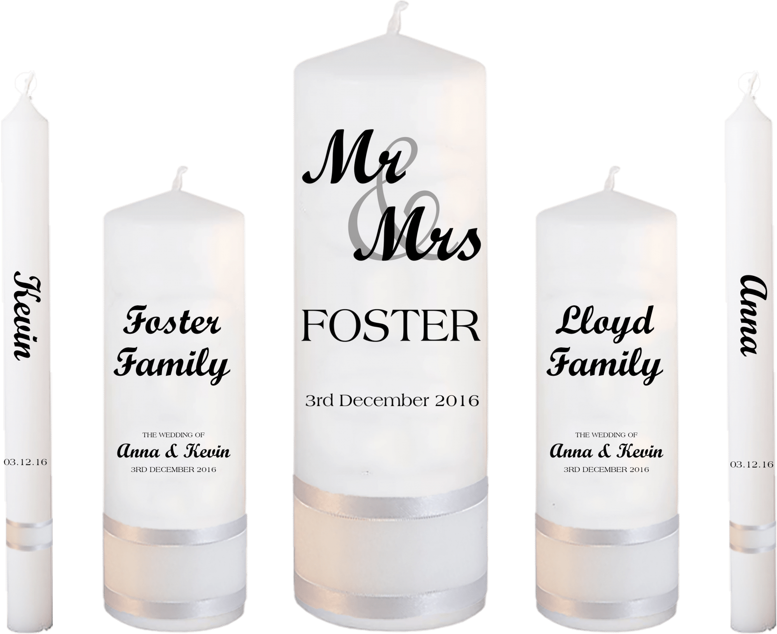 Wedding Candle Set Deluxe Mr & Mrs Font - Unity Candle (1800x1393), Png Download