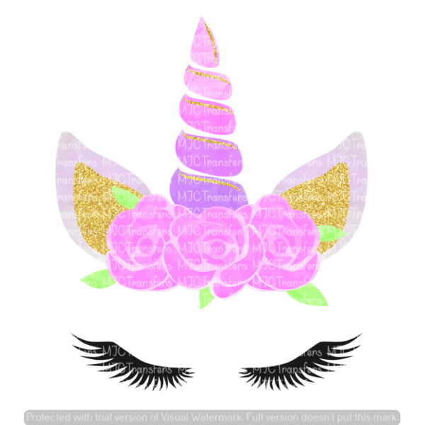 Pink/gold Unicorn - Eyelash Extensions (600x600), Png Download