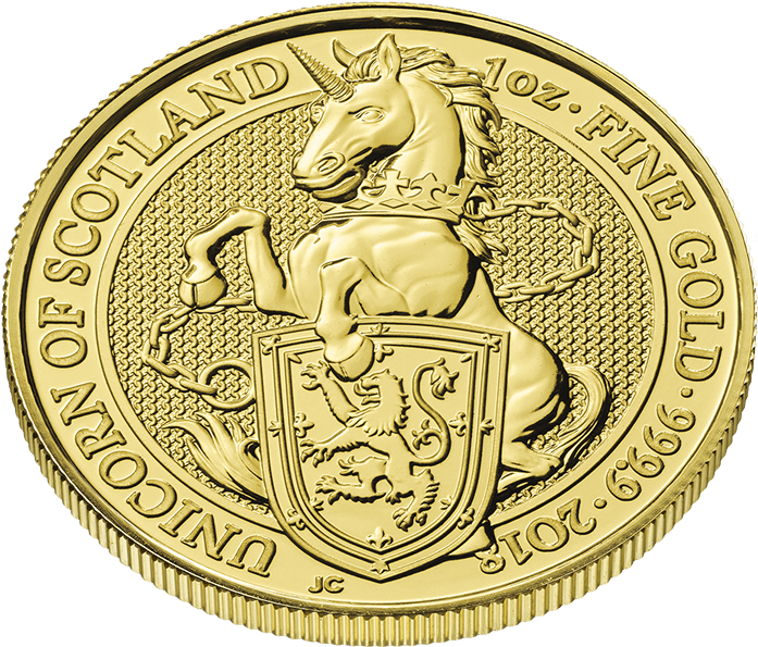 The Queen's Beasts 2018 The Unicorn 1 Oz Gold Ten Coin - Silver Coins Royal Mint (696x696), Png Download