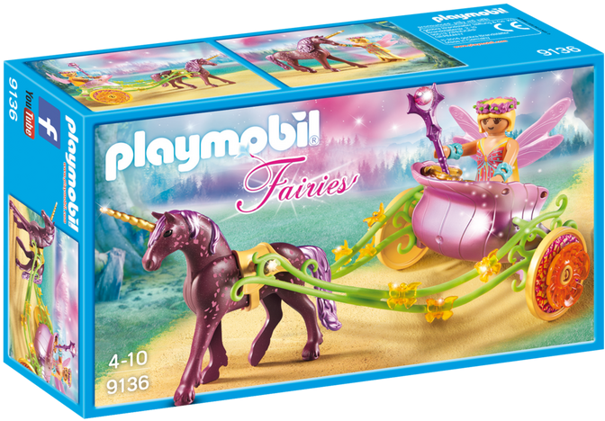 Playmobil 9136 Unicorn-drawn Fairy Carriage - 6948 Playmobil (700x490), Png Download