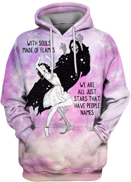 3d With Souls Made Of Flames, We Are All Just Stars - Sweatshirt (800x799), Png Download