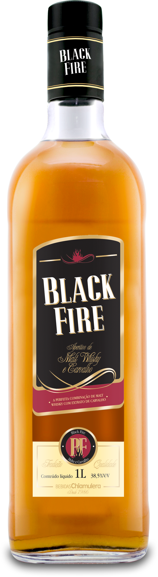 Black Fire 1l - Black Fire Whisky (549x2000), Png Download
