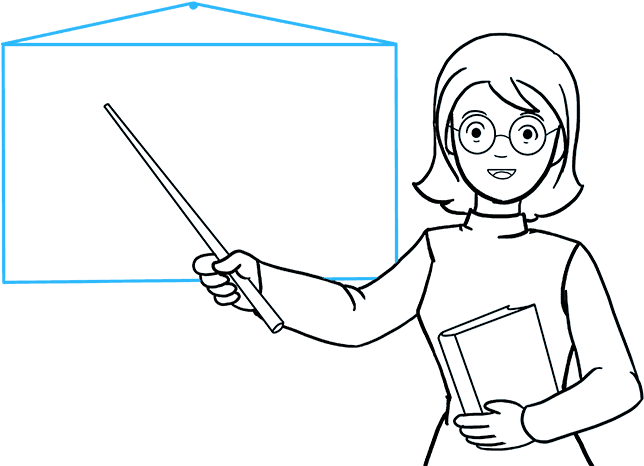 How To Draw Teacher - Drawing Pictures Of Teacher (680x678), Png Download