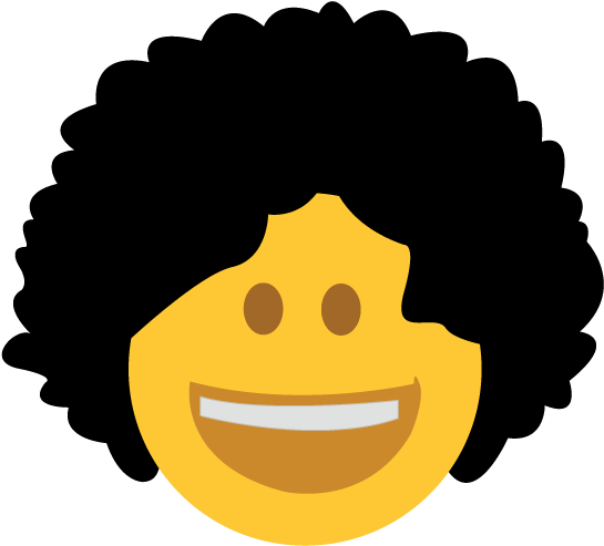 Emojis Wow247 Afro - Emoji With Afro Hair (613x571), Png Download
