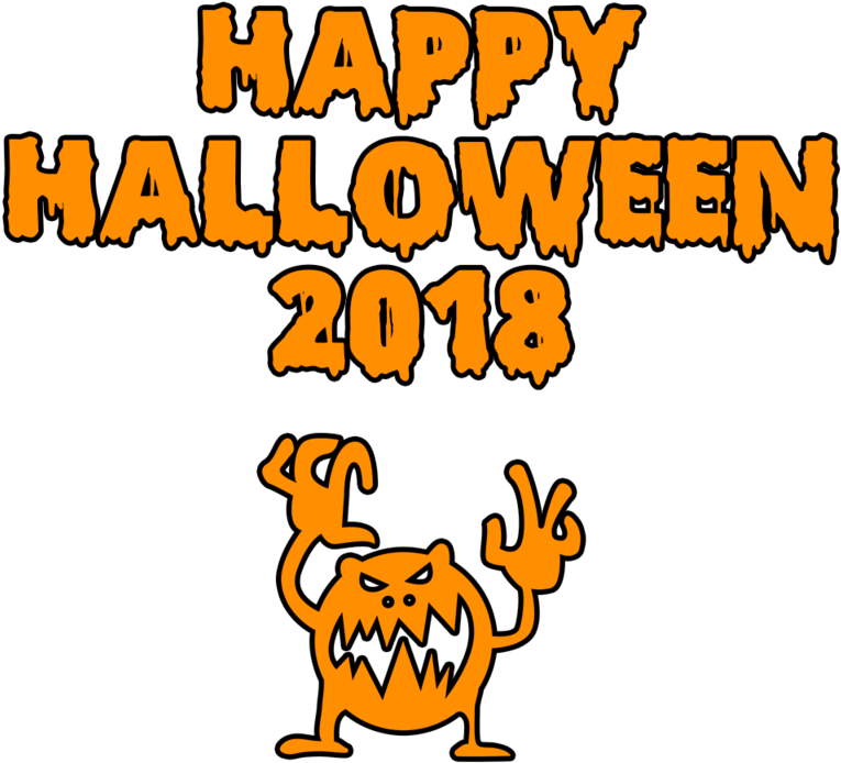 Happy Halloween 2018 Scary Monster Bloody Font (800x800), Png Download