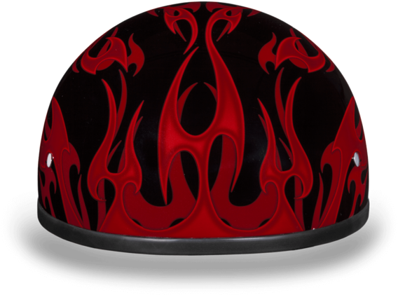 D - O - T - Daytona Skull Cap- W/ Flames Red - Circle (600x600), Png Download