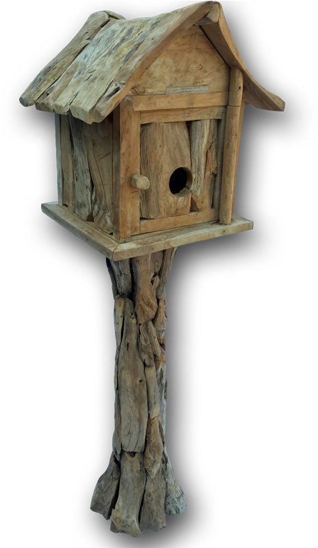 Teak Root Bird House - Old World Flycatcher (800x800), Png Download