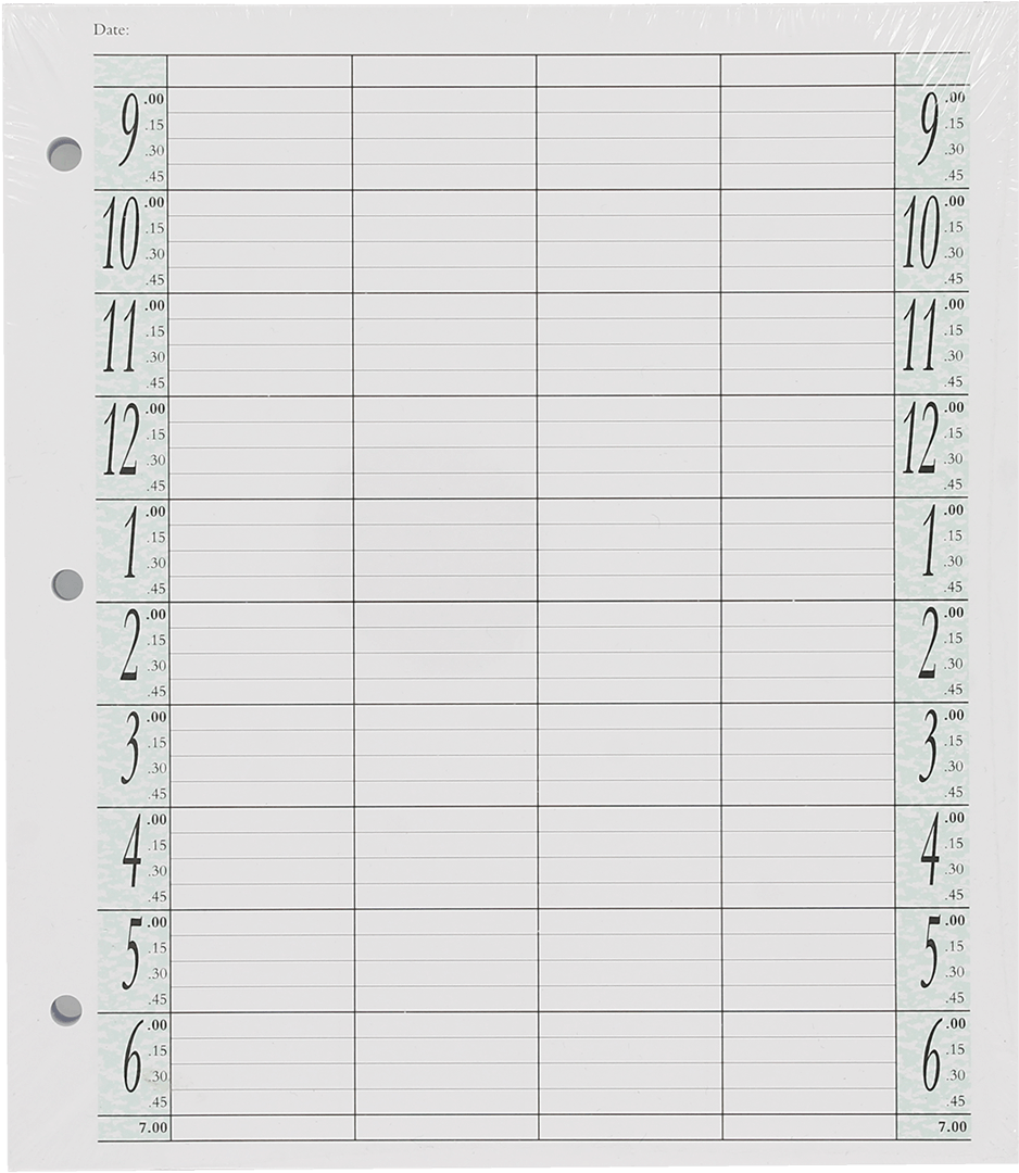 Agenda Salon Concepts Loose Leaf Refill 4 Coloumn 100 - Paper (1200x1200), Png Download