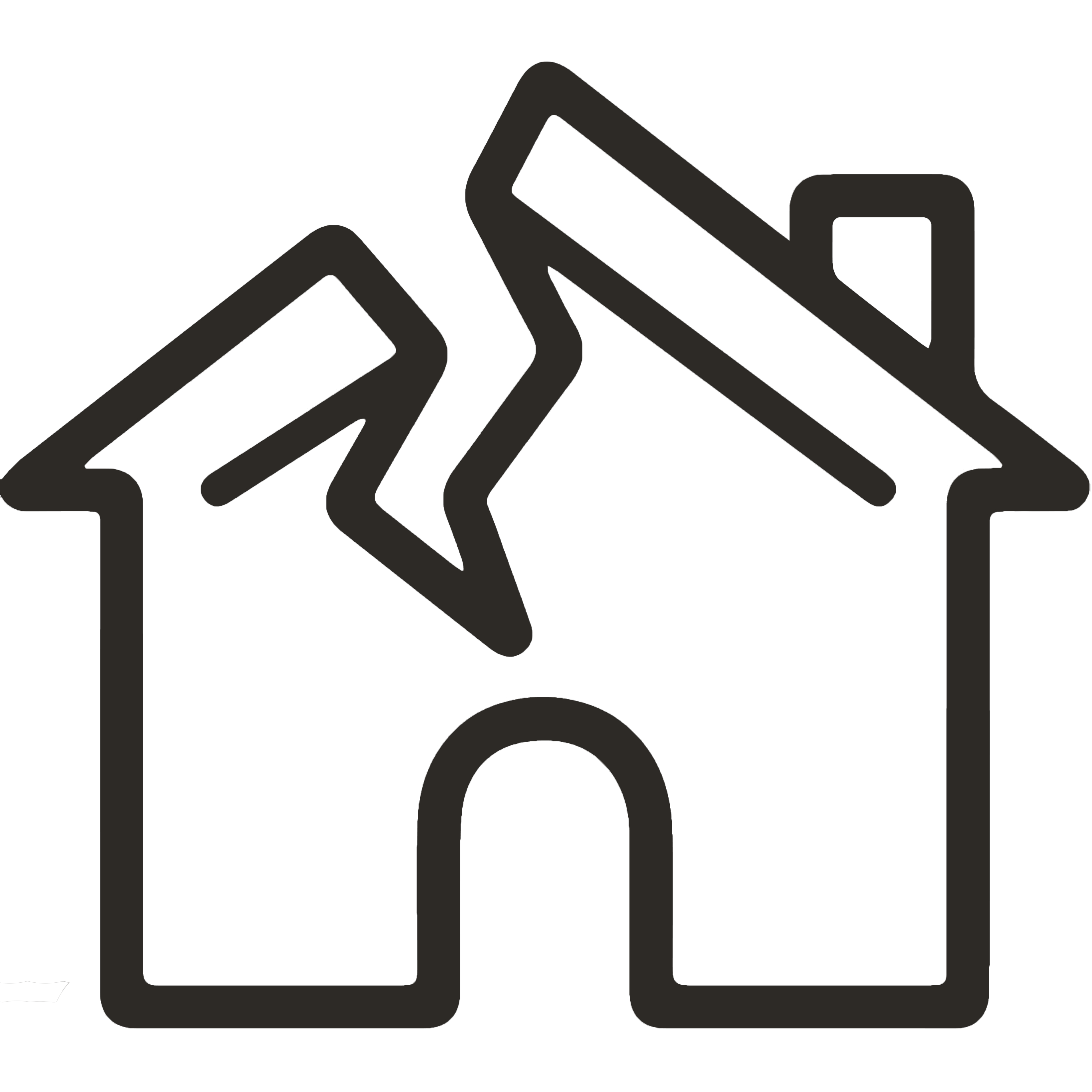Broken Home Icon - Broken House Clipart Png (3285x3286), Png Download