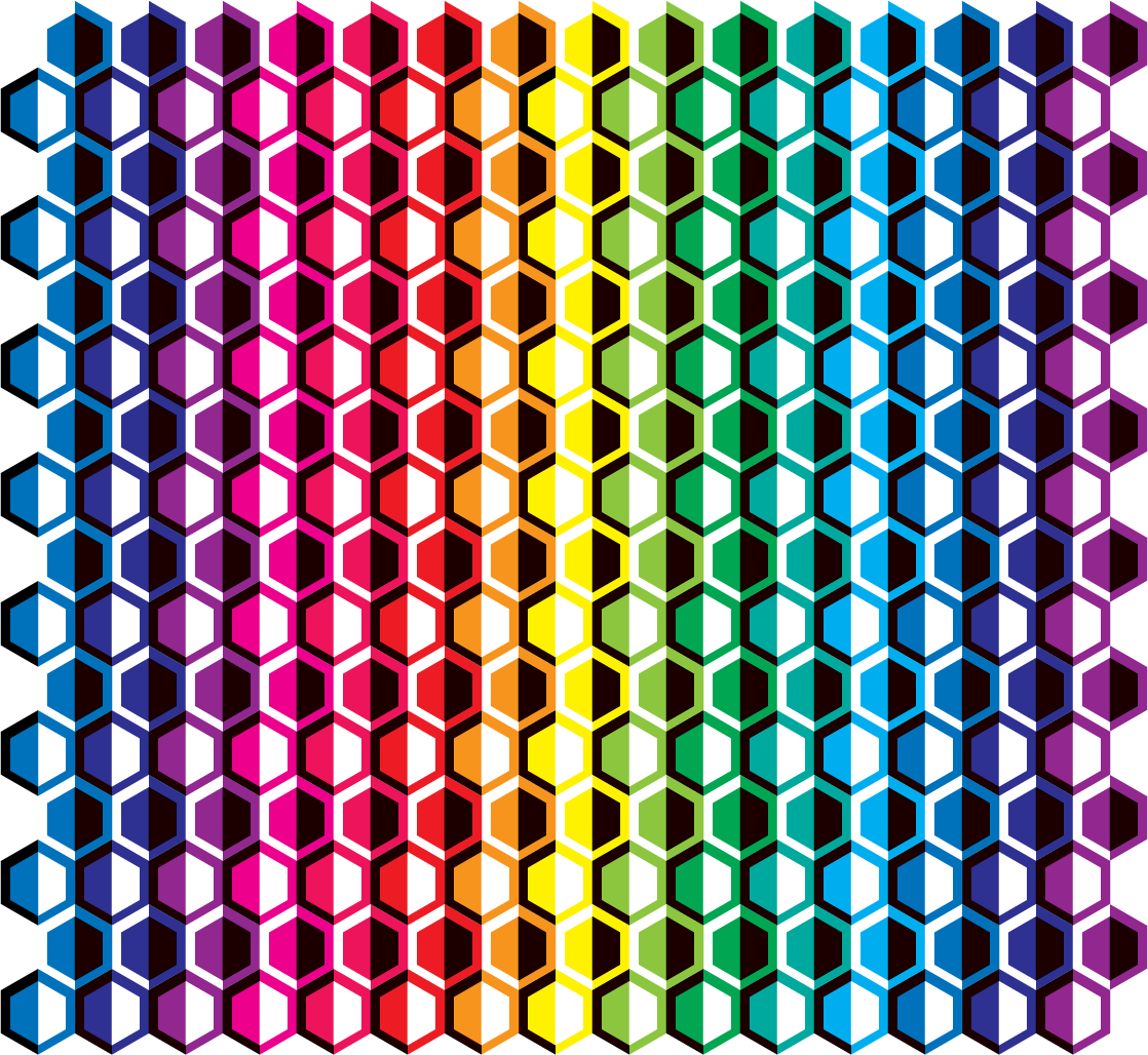 Playing Around With Hexagons And Color Gradient - Circle (1118x1028), Png Download
