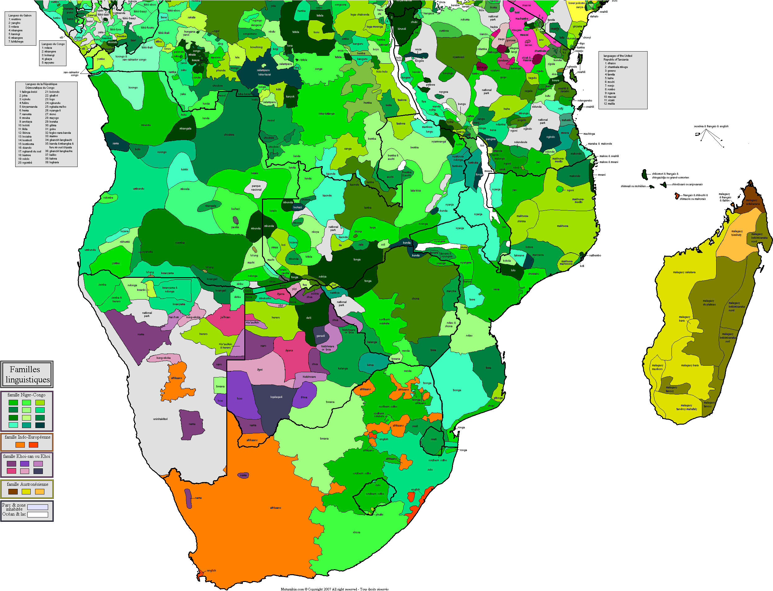 Xmaps For Africa Languages In Southern Africa Maps - Languages Southern Africa Map (2500x2000), Png Download