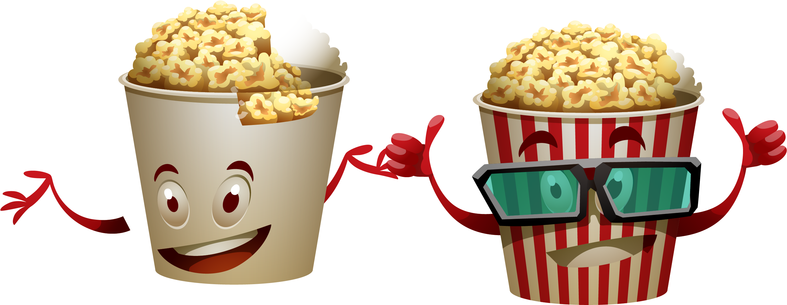 Sundae Anthropomorphic Bucket Transprent Png Free Download - Pipoca Balde Png (2855x1248), Png Download