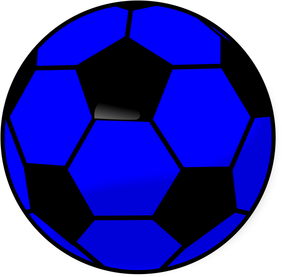 Soccer Ball Blue Clip Art - Soccer Ball (600x582), Png Download