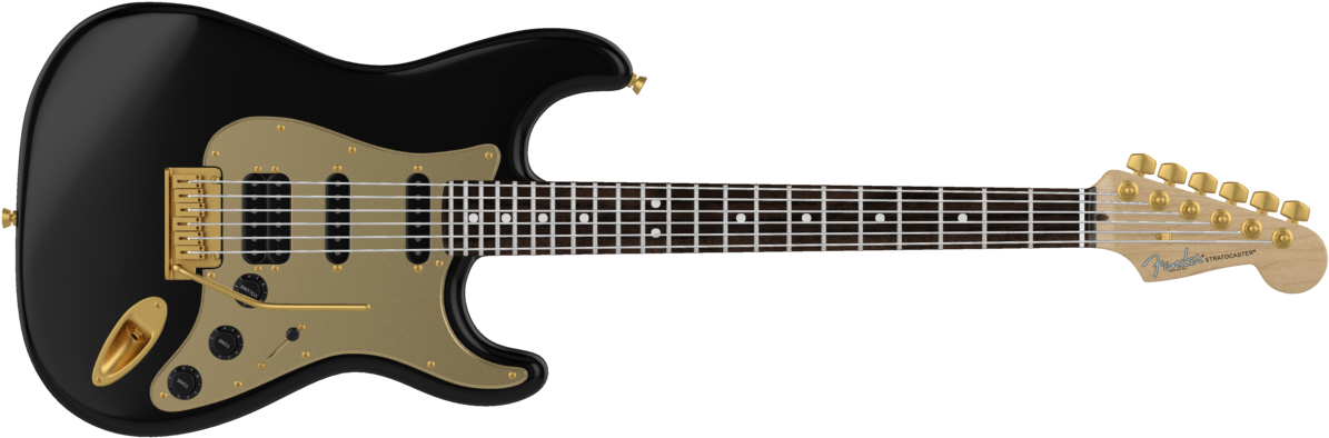 Check Out This Amazing Fender I Designed - Black Stratocaster Tortoise Pickguard (1300x731), Png Download