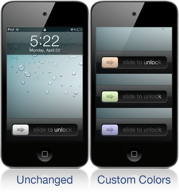 Change Unlock Button Colour - Iphone (600x646), Png Download