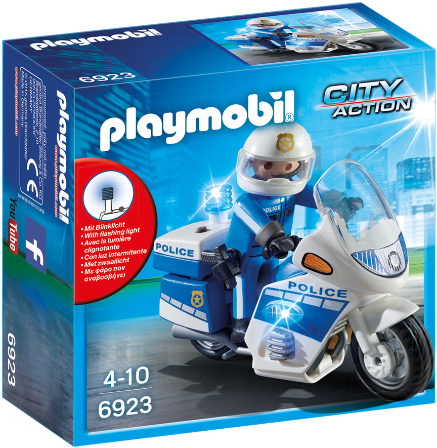 Police Bike With Led Light - Moto De Policía De Playmobil (1280x896), Png Download