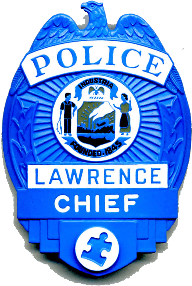 Lawrence Chief James Fitzpatrick Is Pleased To Announce - Blue Police Badges (885x1200), Png Download