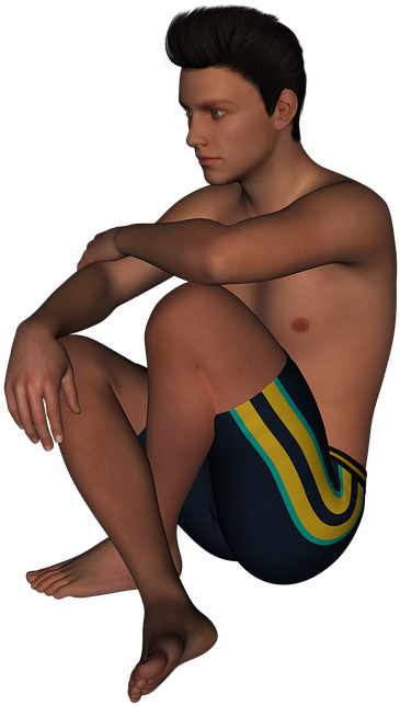 Man, Swimming Trunks, Beach, Body, Swimmer, Thigh - Persona En Traje De Baño Png (556x720), Png Download
