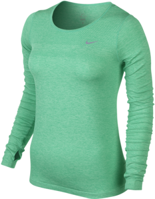 Women's Nike Dri-fit Knit Long Sleeve Shirt - Women's Dri Nike Running Tops Long Sleeve (770x400), Png Download