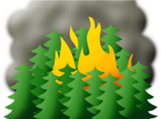 Flames Clipart Wildland Fire - Wild Fires Clip Art (680x496), Png Download