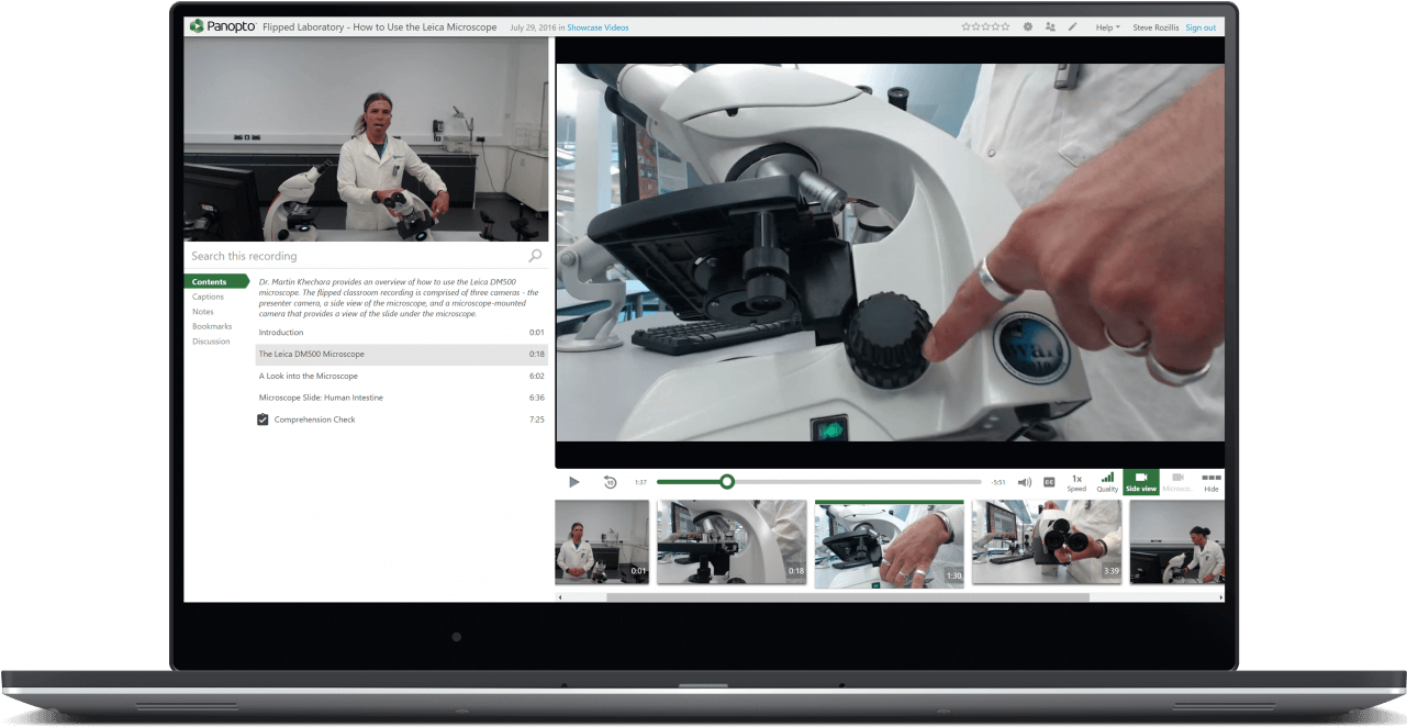 Multi-camera Video Recording With Microscope In Panopto - Video Cms (1280x682), Png Download