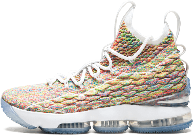 Баскетбольные Кроссовки Nike Lebron 15 "fruity Pebbles" - Zapatillas Lebron 15 (707x482), Png Download