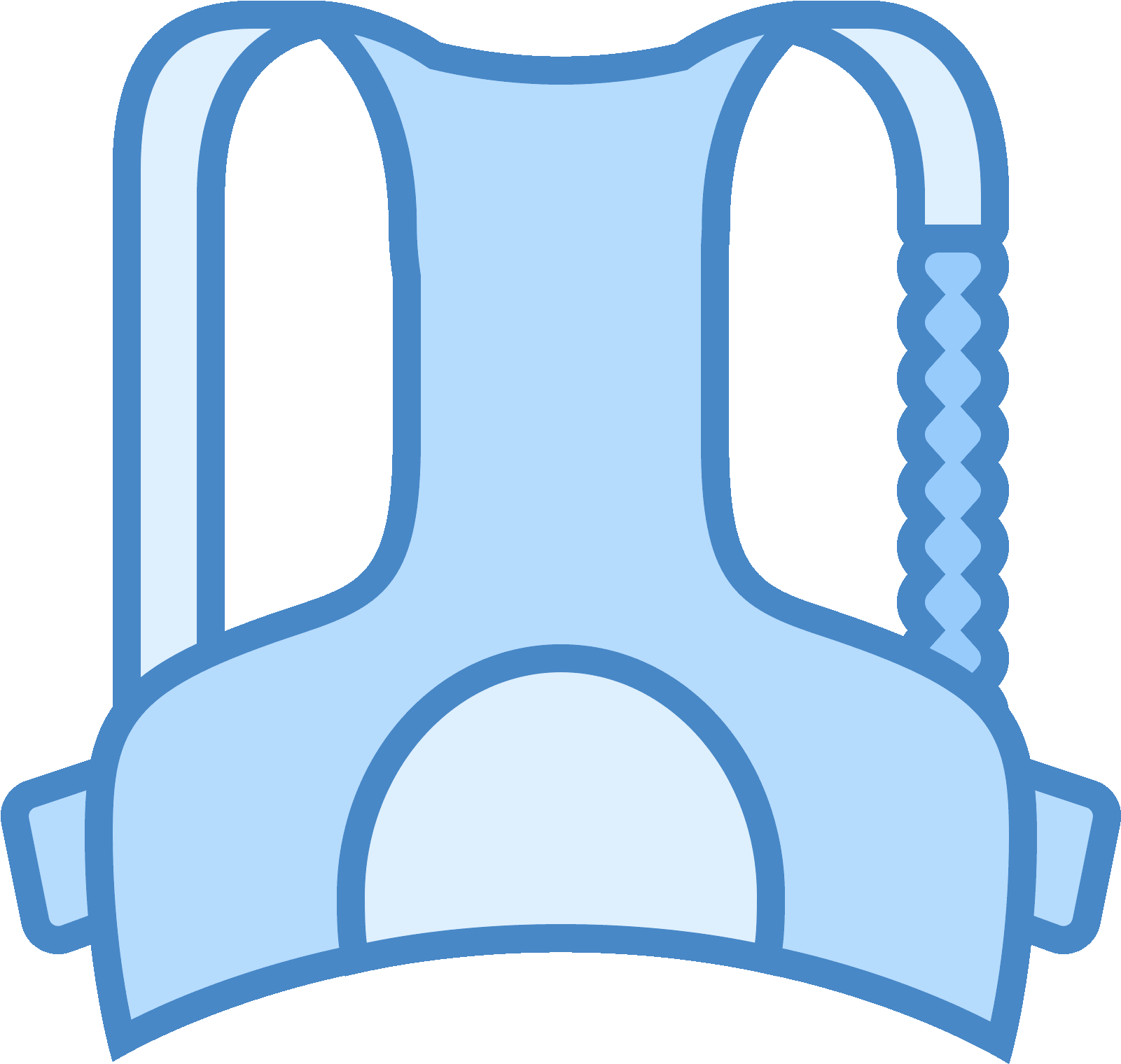 Life Jacket Blue Icon (1600x1600), Png Download