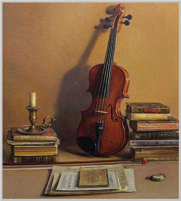 Imagenes De Las Obras Del Pintor Español Antonio Guzman - Oil Painting For Musical Instruments (1100x700), Png Download