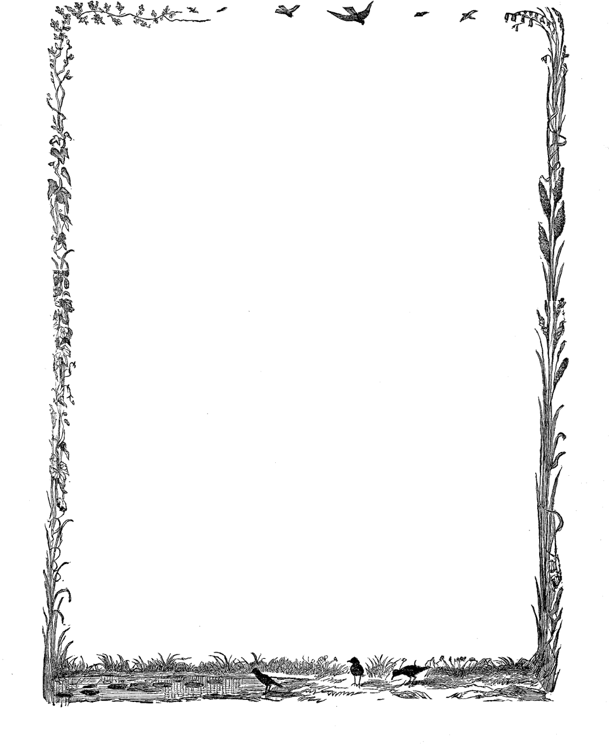 These Are Two Wonderful, Vintage Frame Digital Stamps - Line Art (1246x1600), Png Download