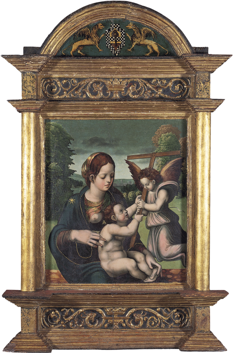 Virgen Con El Niño Y Un Ángel - Juan De Soreda Pintor (795x1200), Png Download