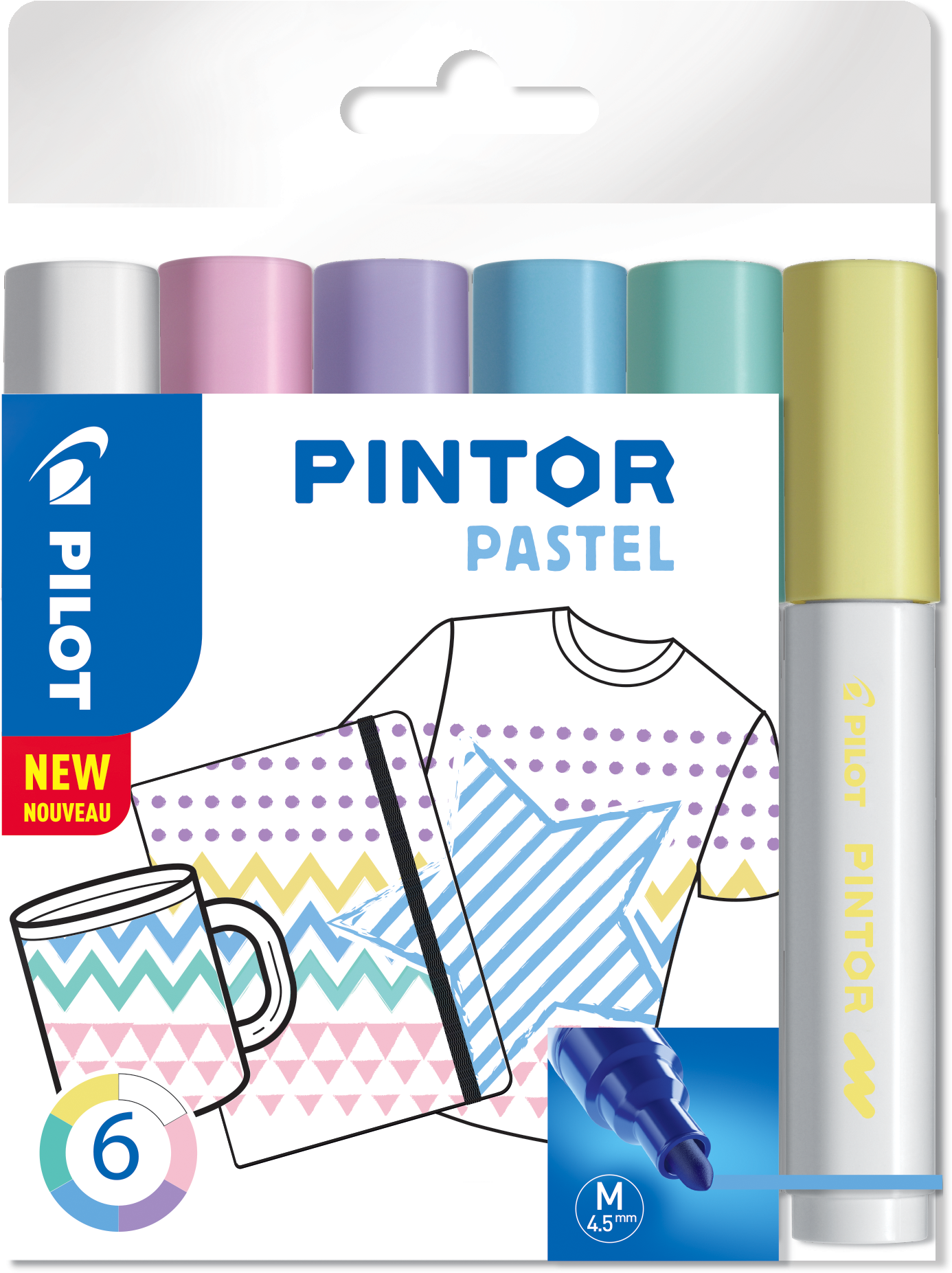 Pilot Marker Pintor Medium Pastel Mix Ass - Pilot Pintor Pastel (1540x2005), Png Download