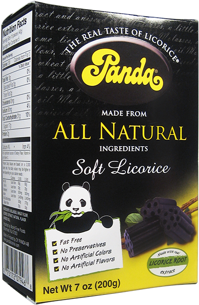 Panda All Natural Soft Black Licorice Box-7 Oz - Panda Licorice Box (650x650), Png Download