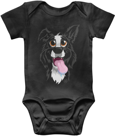Another Funny Border Collie ﻿ - Infant Bodysuit (600x600), Png Download
