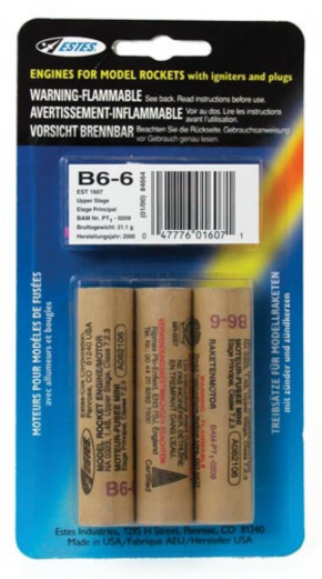 Estes 1607 B6-6 Engines For Rockets - Model Rockets At Walmart (578x578), Png Download
