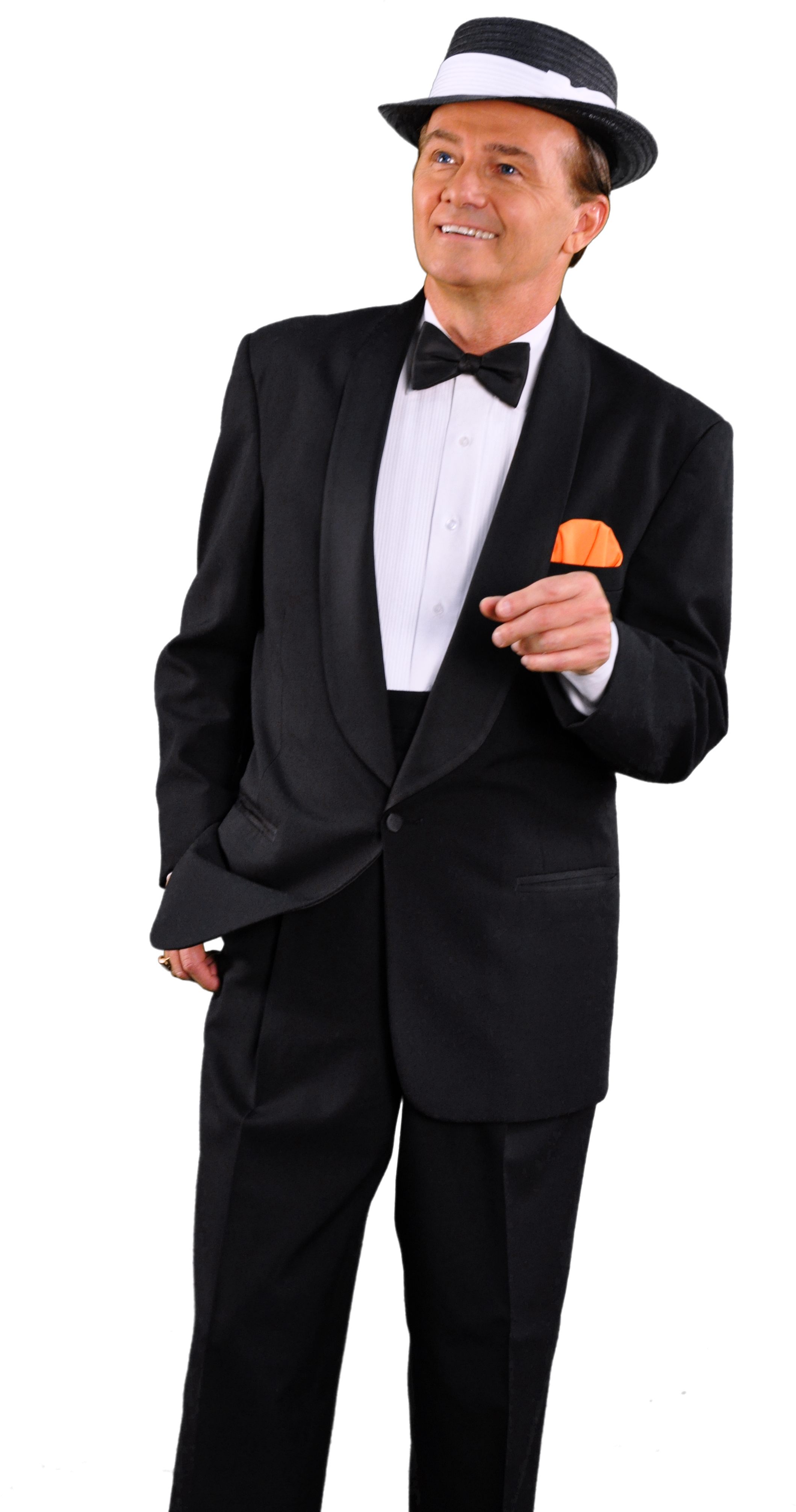 Peter Pavone As Frank Sinatra By The Who's Who Of Las - Cowboy Black Leather Jacket (2848x4288), Png Download