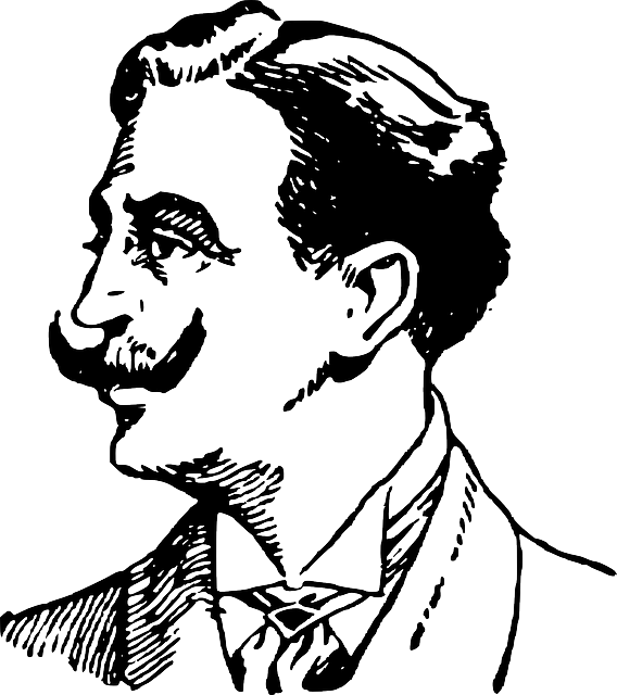 As Time Went On, What I Lacked In Skill, I Made Up - Man With Mustache Silhouette (568x640), Png Download