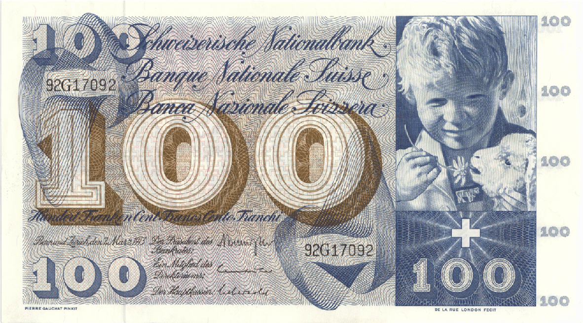 Swiss Confederation, 100 Francs - Switzerland 100 Franken (1181x1181), Png Download